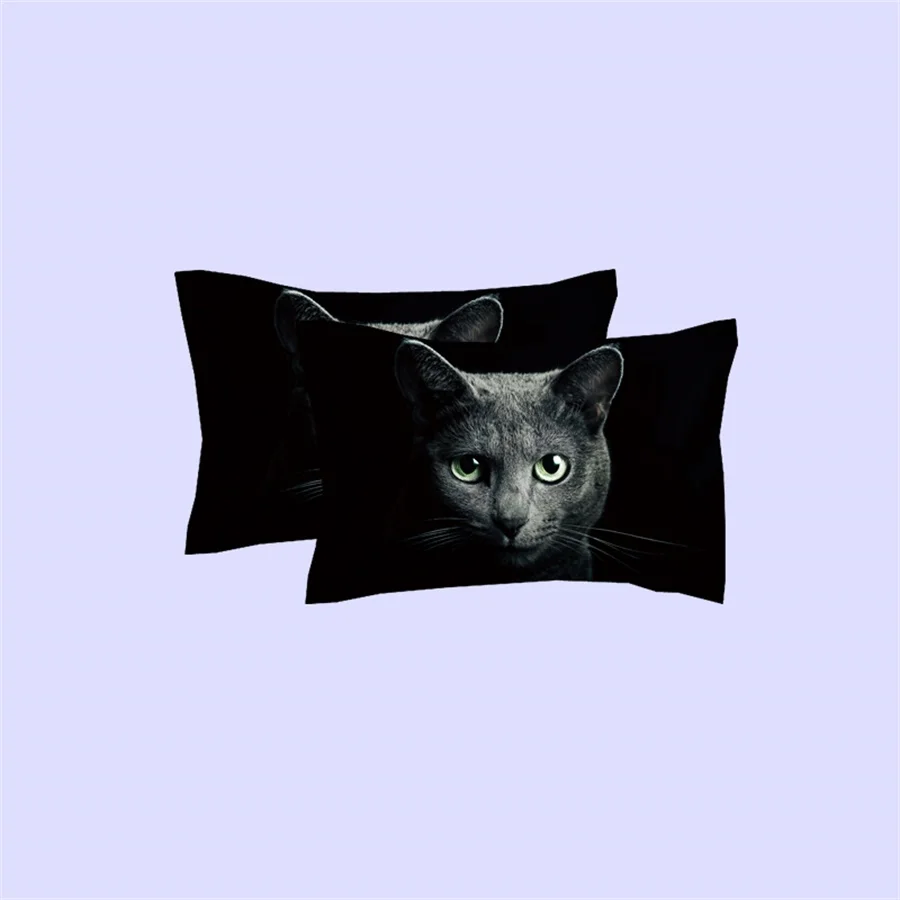 Комплект постельного белья для взрослых с 3D рисунком кота Двухместный