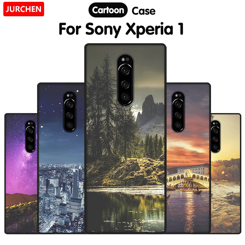 JURCHEN чехол для Sony Xperia 1 One милый мягкий силиконовый из ТПУ Xperia1 Sony1 мультяшный