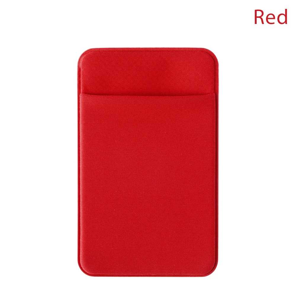 red 1 шт. Унисекс Модный Эластичный кошелек для мобильного телефона держатель для карт Чехол лайкра клейкая наклейка Карманный кредитный ID держатель для карт - Цвет: red