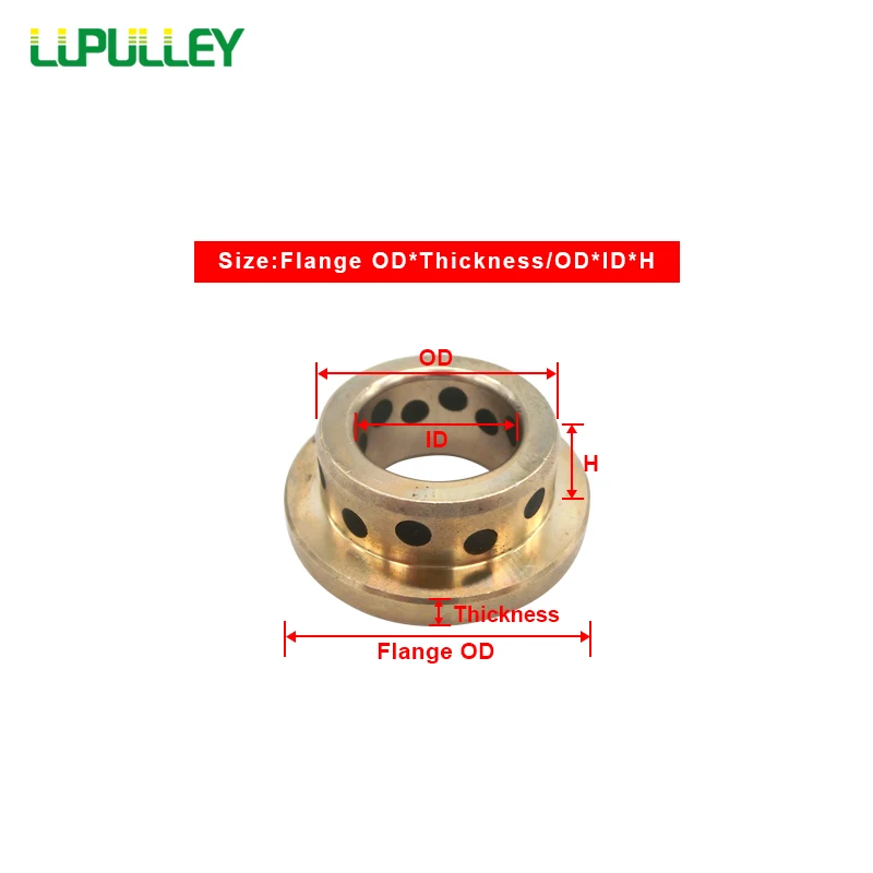 LUPULLEY Фланцевая втулка пропитанная графитовым фланцем толщина 60x5 45x35x2 5/30/40/50 мм