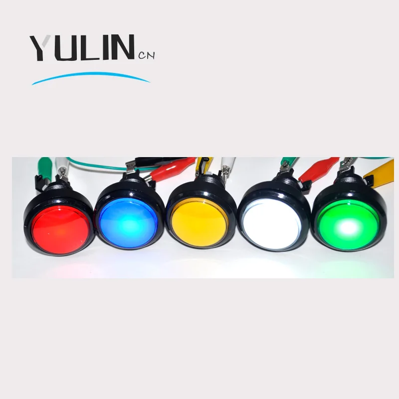 5 видов цветов Светодиодная лампа DC12V 46 мм Средний круг игровой плеер кнопочный