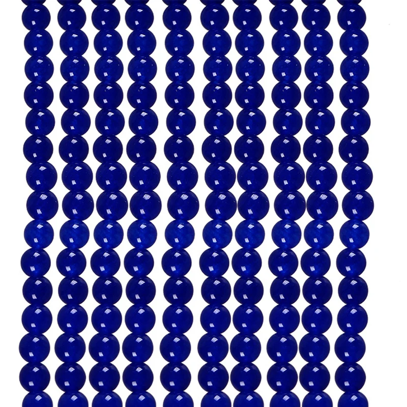 Темно синий халцедон Jinlan аксессуары сделай сам полуготовые Бусины Из Бисера