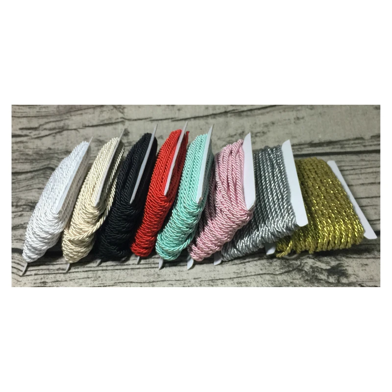 ZERZEEMOOY DIY Cord Jewelry findings 3 мм сплошной Цвет 3 плетеный шнур нить декоративный витой сатин, полиэстер шпагат строка 10Y