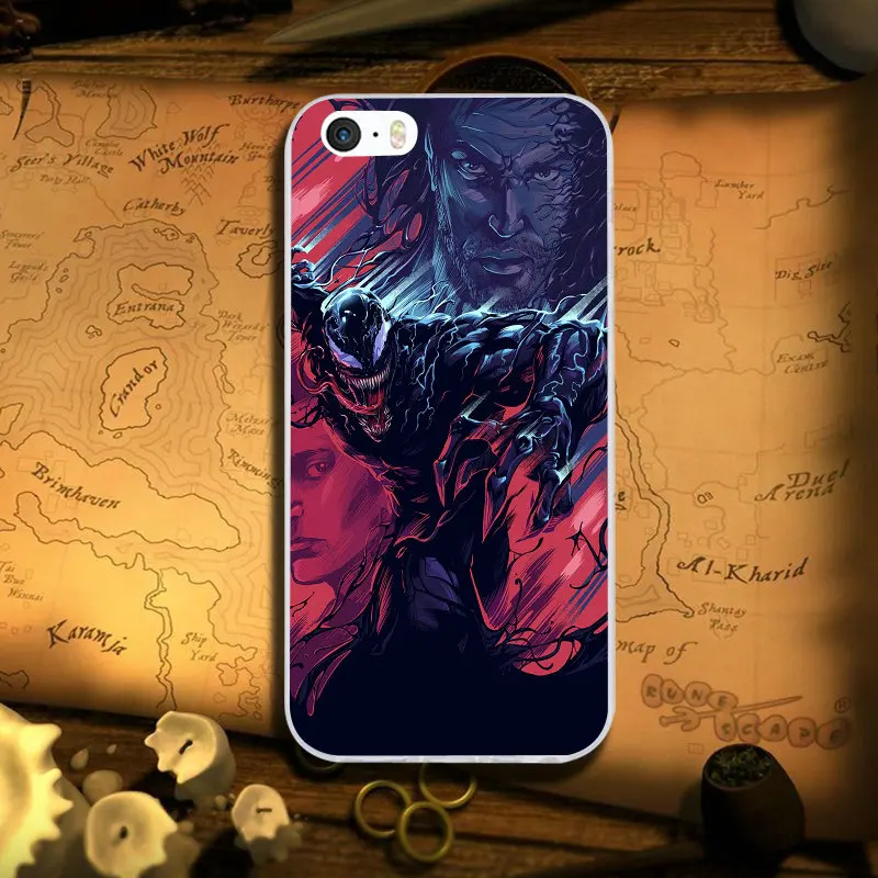 Venom Carnage Art Чехлы для мобильных телефонов аксессуары чехол мягкий TPU iPhone 8 7 6 S Plus X XR