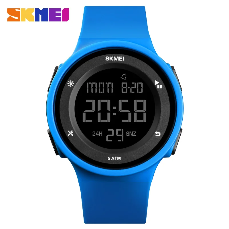 blue SKMEI женские спортивные часы новые модные силиконовые водонепроницаемые светодиодный цифровые часы женские наручные часы женские часы Relogio Masculino - Цвет: blue