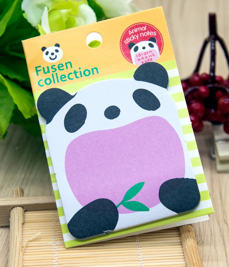 Panda Мультфильм животных Бумага липкий блокнот для заметок Kawaii Наклейки Панда Кролик кошка планировщик для заметок с клеящим слоем Pad офисные школьные канцелярские принадлежности - Цвет: Panda