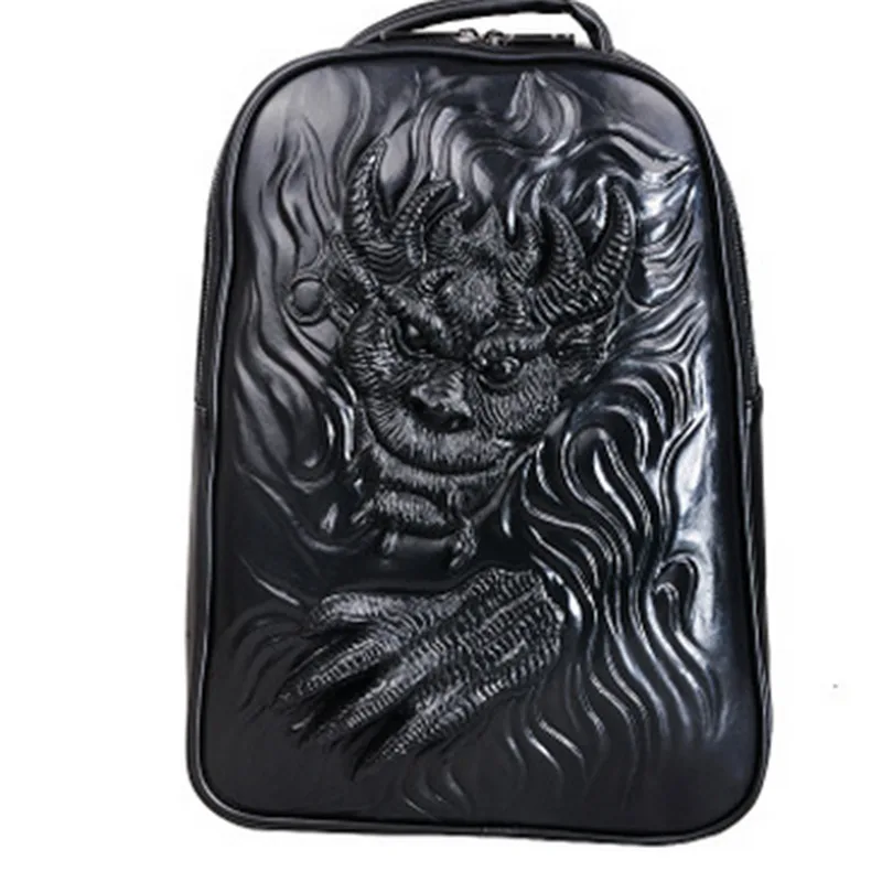 Мужской водонепроницаемый рюкзак с 3d тиснением принтом в виде дракона|backpack punk|men