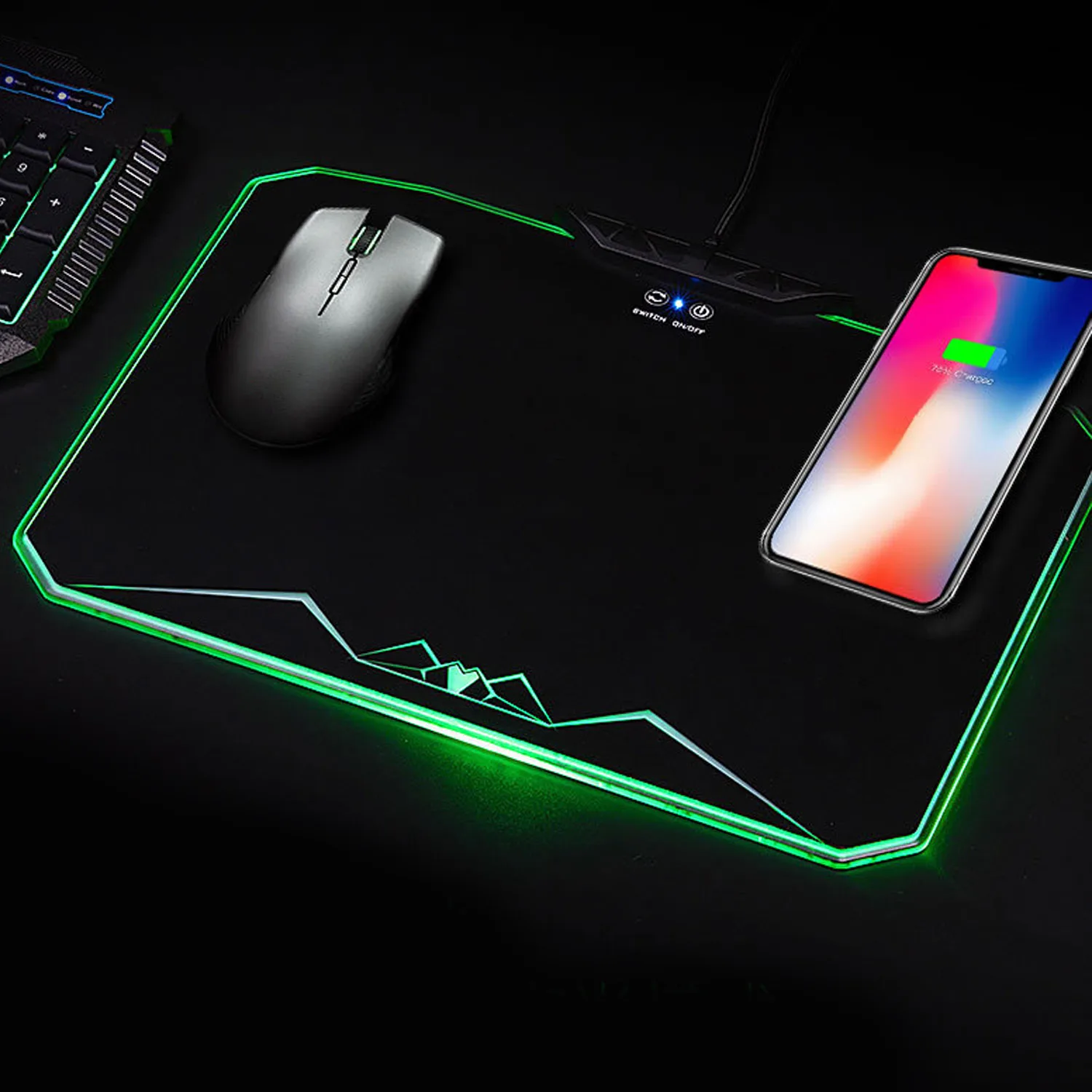Беспроводное быстрое зарядное устройство Vococal QI игровой коврик для мыши со