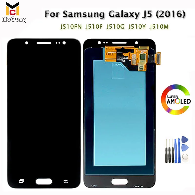 ЖК дисплей Super AMOLED 5 2 дюйма для Samsung Galaxy J5 2016 J510 J510FN J510F J510M J510H /DS TFT яркий