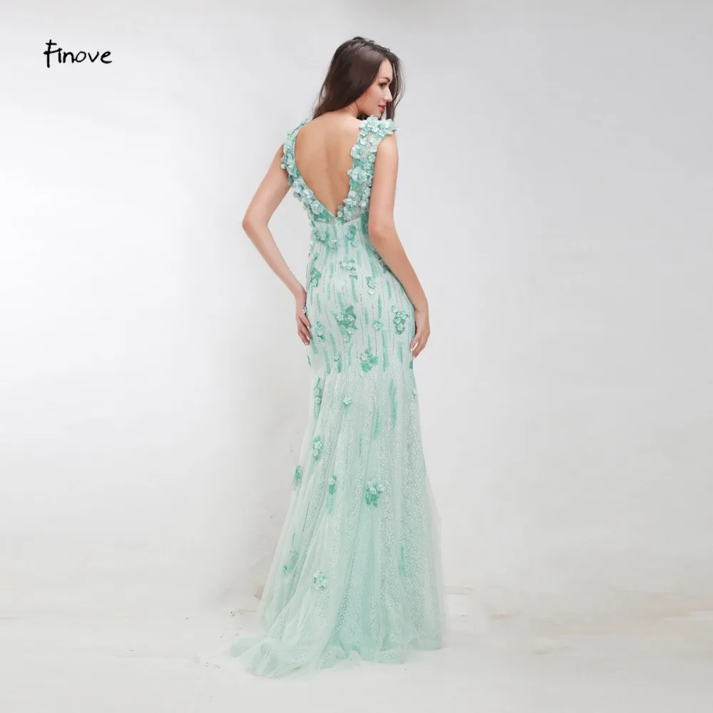 Finove Floral Appliques Beading Evening Dresses 2019 Winter-Fall New Styles Mermaid Floor-Length Long Women's for Formal | Свадьбы и