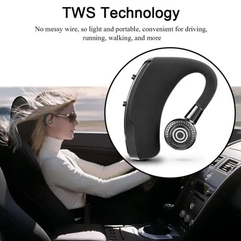 1 шт. V9 Csr Handsfree Беспроводные Bluetooth наушники шумоподавление Бизнес гарнитура с микрофоном Спорт Auriculares для Xiaomi
