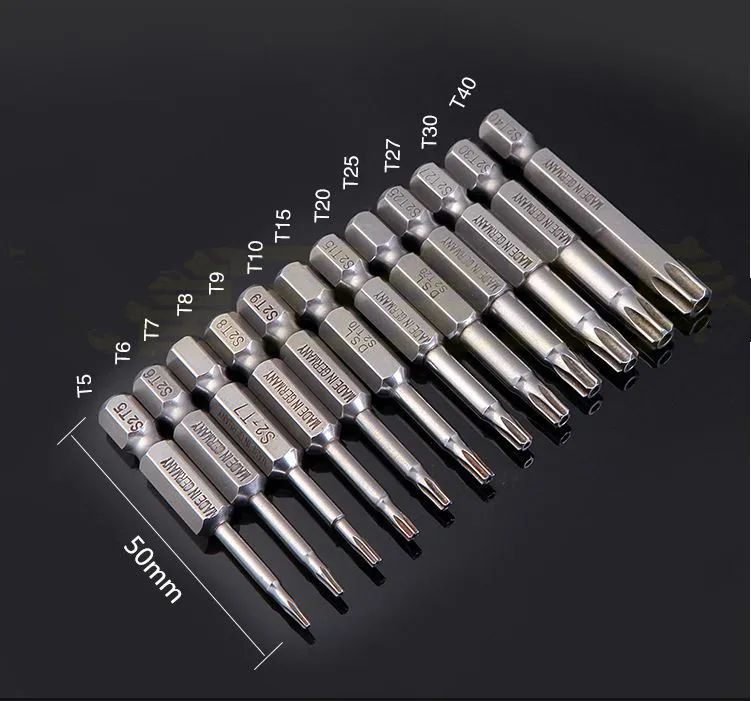 10 шт./компл. S2 отвертка Torx Бит инструменты Магнитная отвертки Air T5 T6 T7 T8 T9 T10 T15 t20 T25