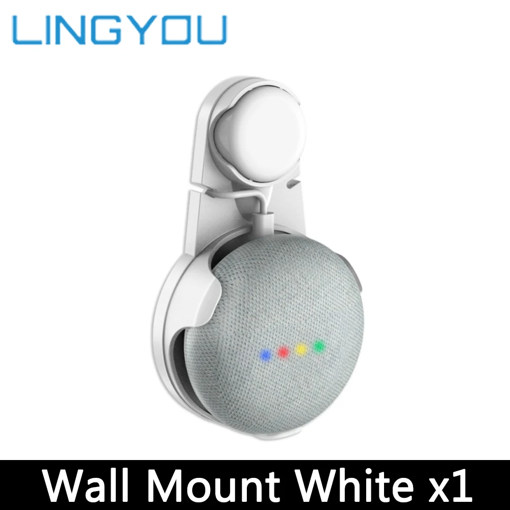 Wall White Google Home Мини Настольная подставка держатель настенная вешалка голосовые ассистенты компактный держатель Чехол с вилкой для кухни спальни аудио крепление - Цвет: Wall White