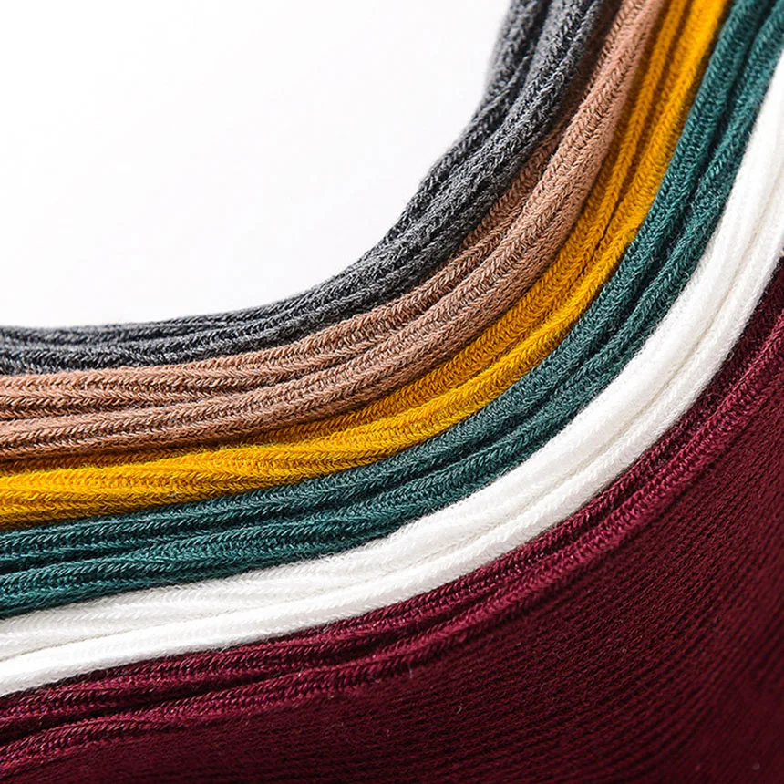 Женские Дышащие однотонные удобные носки из хлопка в японском стиле