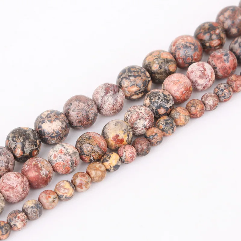 Оптовая продажа бусины из натурального камня с леопардовыми полосками матовые