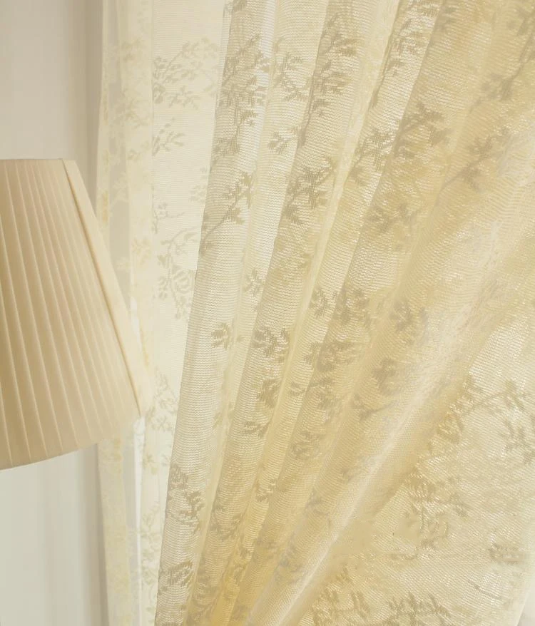 color 2 tulle Нежный цветочный кружевной занавес для гостиной свадьбы сельская Сетка домашний декор французское окно Марля JS24C - Цвет: color 2 tulle