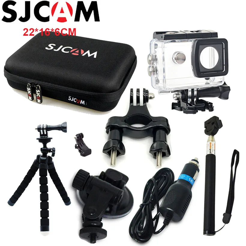 SJCAM SJ4000 набор аксессуаров водонепроницаемый корпус чехол для SJ4000 WiFi сумка для хранения для SJ4000 воздушный штатив монопод для SJCAM SJ4000 - Цвет: Option 5