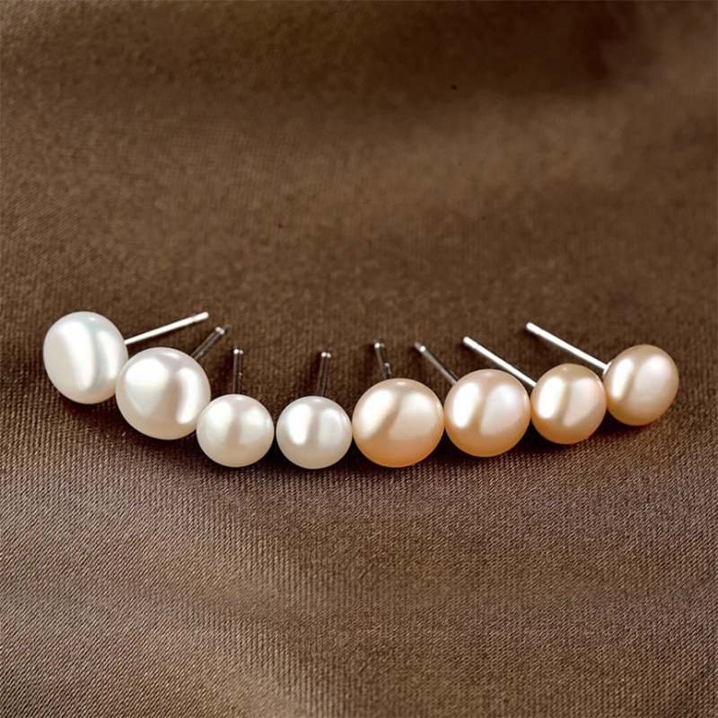 Simple Factory Accessories Temperament 100% 925 Sterling Silver Pearl Earrings Female Cute Fashion Jewelry | Украшения и