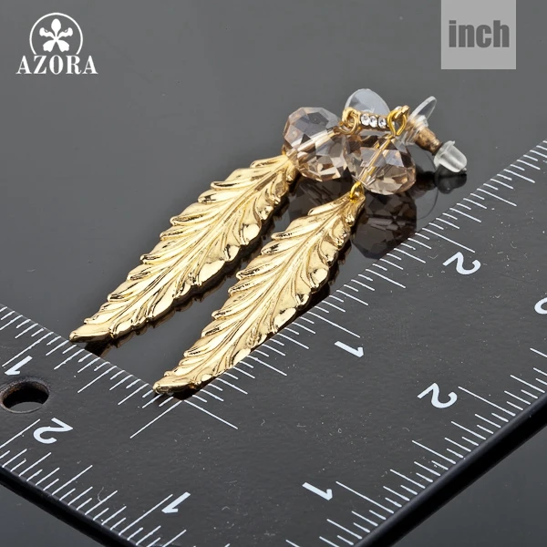 Серьги подвески с австрийским хрусталем TE0035 золотистого цвета|crystal dangle earrings|dangle