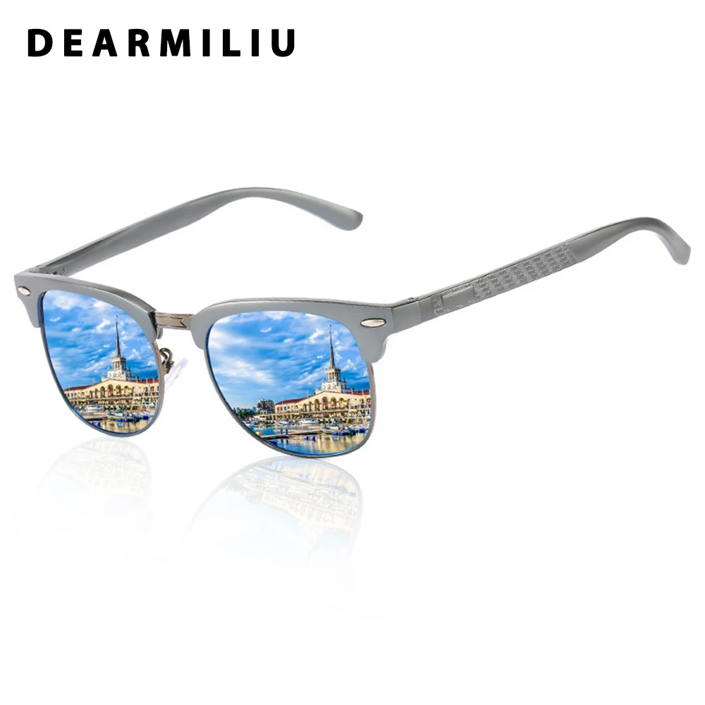 Мужские и женские очки с поляризацией DEARMILIU, брендовые дизайнерские солнцезащитные очки из алюминиево-магниевого сплава, Классические уличные очки в стиле ретро