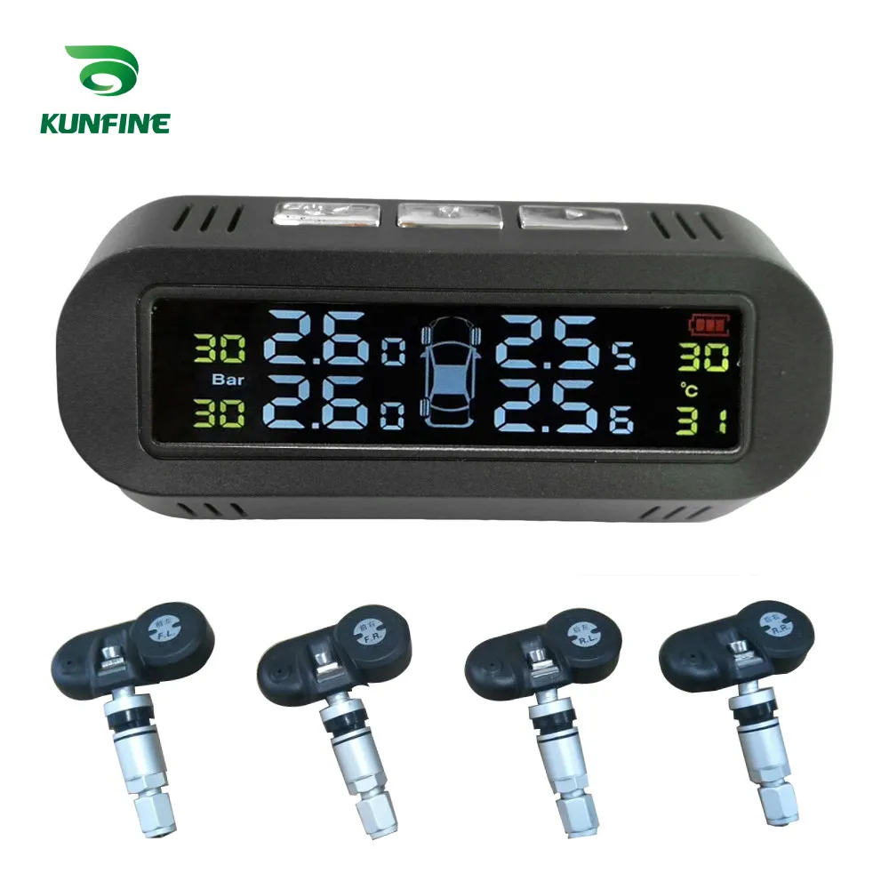 Internal TPMS Kit Ступица Smart Car TPMS система контроля давления в шинах Солнечная энергия TPMS цифровой ЖК-дисплей Автоматическая охранная сигнализация s с 4 Sens - Тип: Internal TPMS Kit