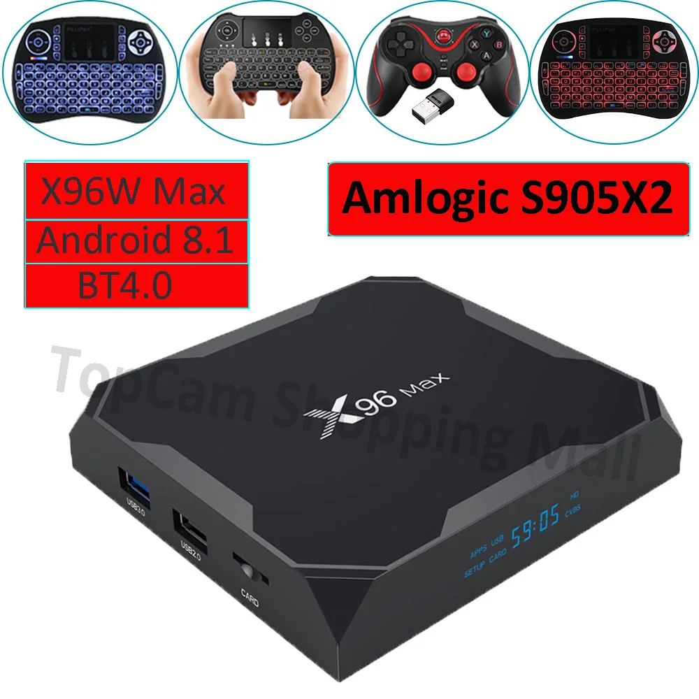 X96 Max Android 8,1 Amlogic S905X2 LPDDR4 4 Гб 64 Гб четырехъядерный ТВ приставка 2,4G и 5 ГГц двойной Wifi Bluetooth 1000M H.265 4K 60fps Smart tv