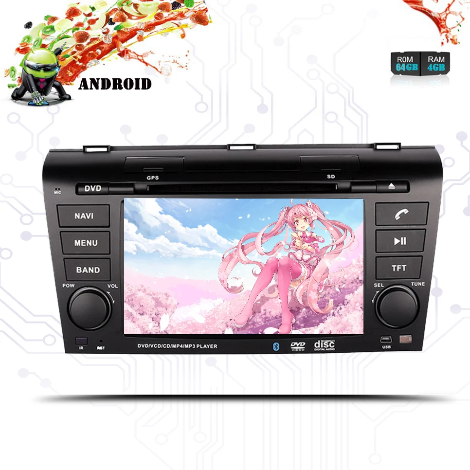 7 дюймовый Android 9 0 gps навигатор автомобильный радиоплеер для Mazda 3 2004 2009 с Bluetooth WIFI