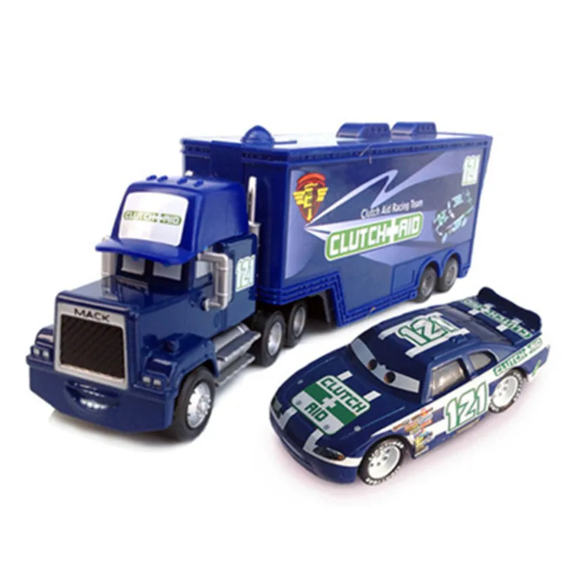 Disney Pixar Cars Lightning Mcqueen 2 шт. № 121 клатч помощь Mack грузовик и гонщик металлический
