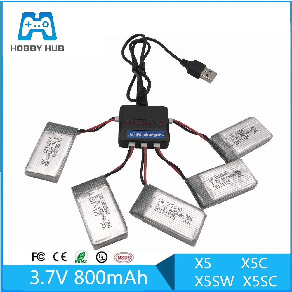 Limskey 800 мАч 3 7 в литий полимерный аккумулятор + зарядное устройство USB для SYMA X5C X5 X5SW