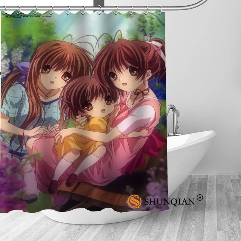 New CLANNAD Anime Shower Curtain Bathroom Decorations For Home Waterproof Fabric Bath A18.1.3 | Дом и сад