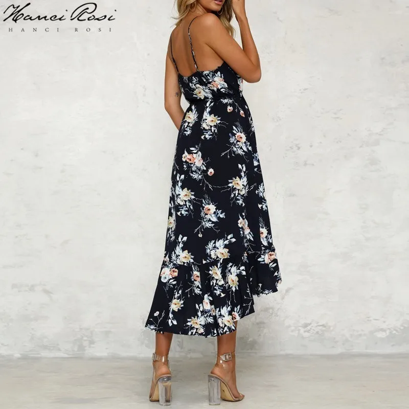 HANCI ROSI летнее платье женское Jurkjes Robe Femme Vestidos длинное бохо богемные платья