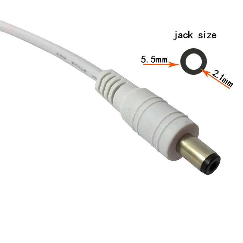 GRN-FLASHING 5.5x2.1mm DC Male Power Jack Connector Adapter Wire Cable For 5050 3528 led strip CCTV IP camera | Обустройство дома