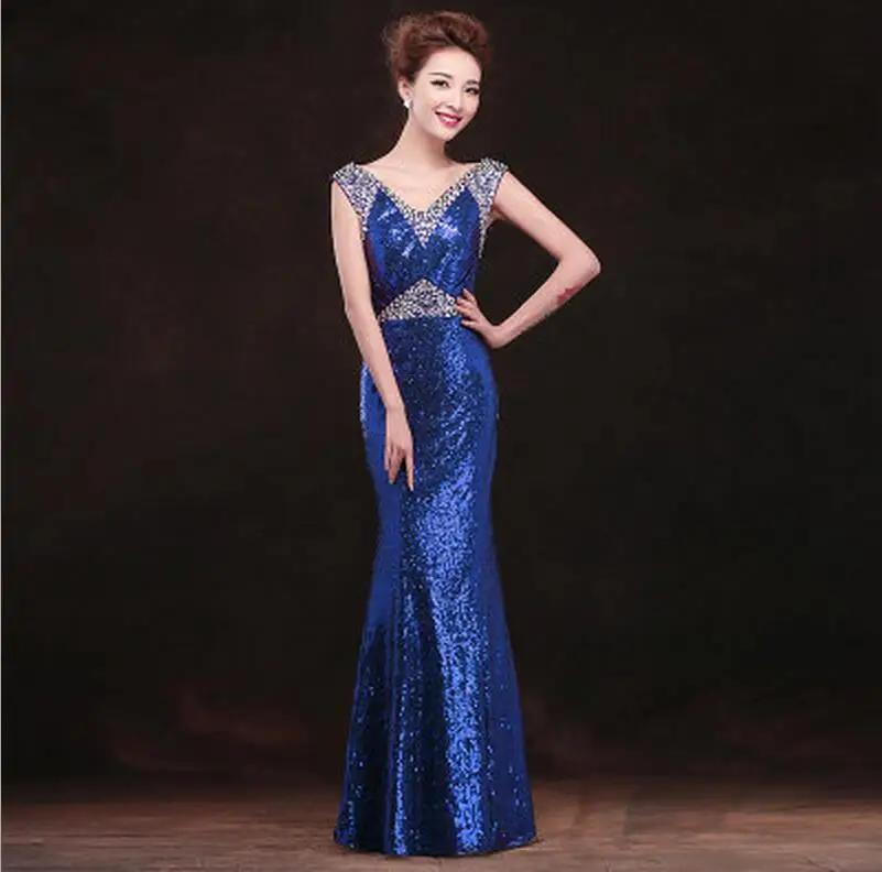 Женское кружевное вечернее платье с блестками облегающее V образным вырезом