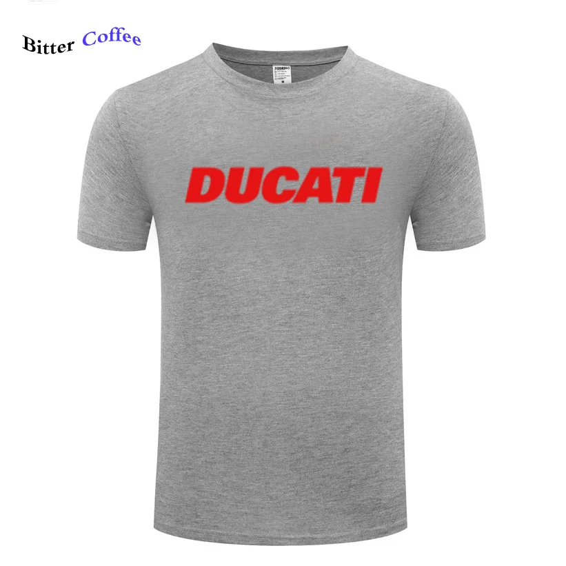 Летняя крутая Мужская мотоциклетная футболка Ducati Горячая футболка Базовая футболка мужская женская Фитнес Чистый хлопок короткий рукав футболки размера плюс