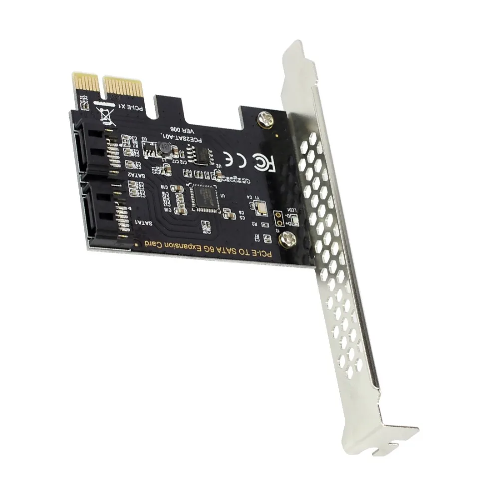 PCI-E адаптер карта PCI Express X16 к SATA3.0 7Pin 2 порта SATA III 6G контроллер расширения адаптер карта для ПК настольный WIN7/8