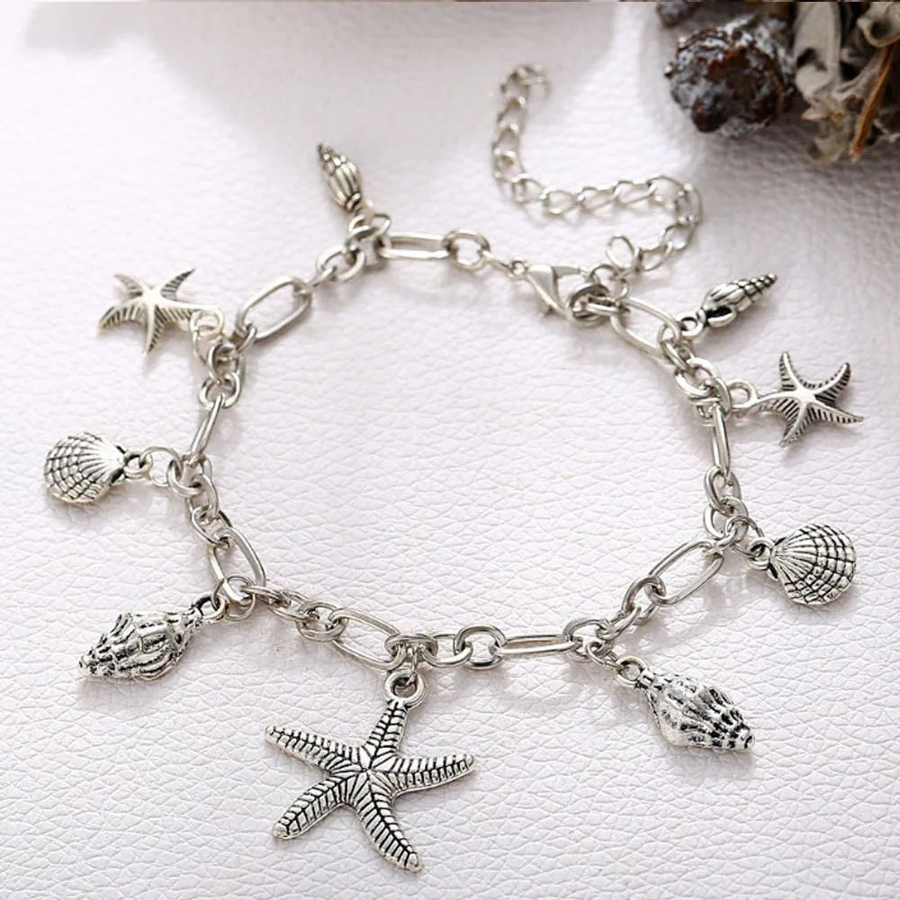 Женские браслеты на щиколотке из нержавеющей стали 24 см винтажная модная цепочка