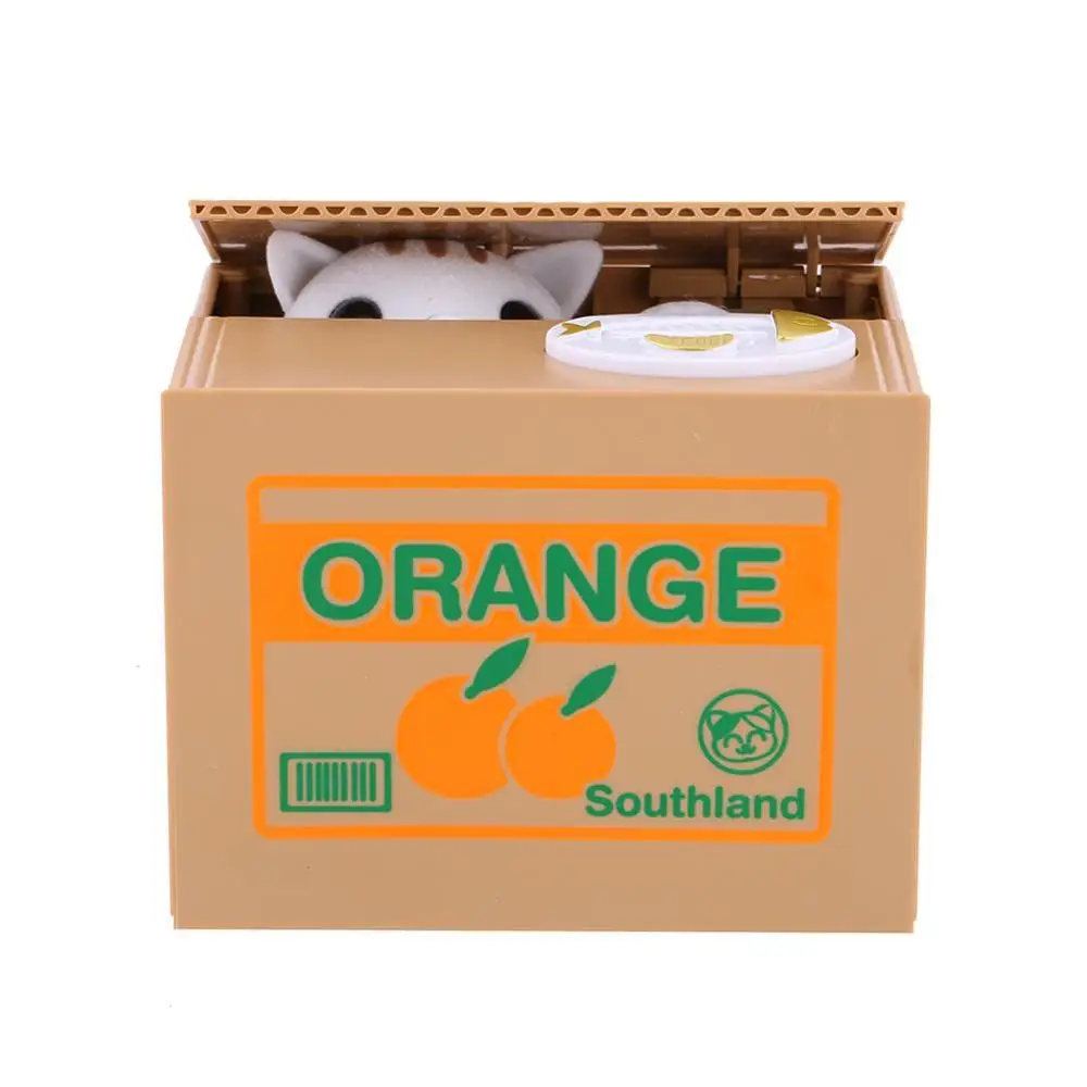 orange cat Милый милый кот панда копилка монета банк Автоматическая кража монет центов панда кошка Банка Копилка - Цвет: orange cat