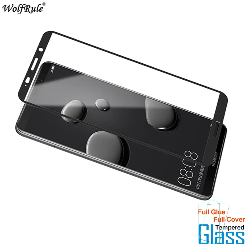Protector de pantalla de vidrio templado para Huawei Mate 10 Pro, cubierta de pegamento completo, pel&iacute;cula de tel&eacute;fono de vidrio de 6 pulgadas, 2 uds.-0