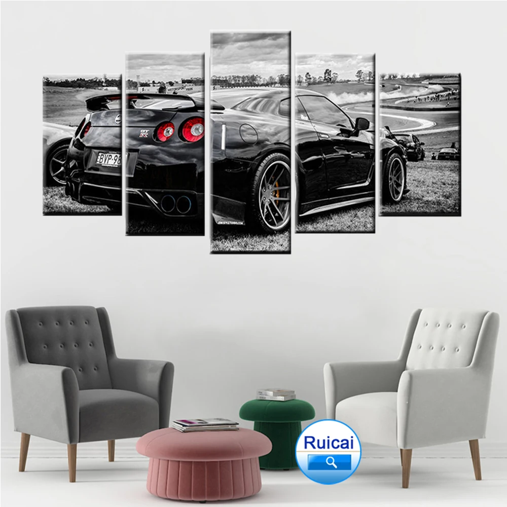 5 панель классический великолепный Nissan Gtr спортивный автомобиль картина стены