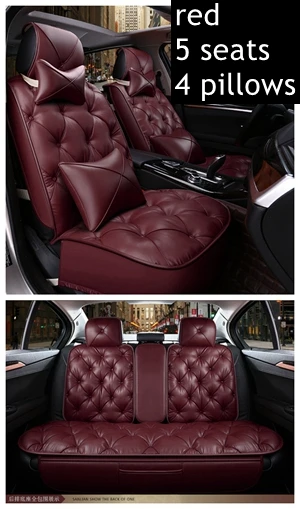 5seat red luxury Автомобильные чехлы на сиденья для Audi a1, a2, a3, a4, a5, a6, a4 b8, a4 b6, a3 8 p, a6 c5, a4 b7, a6 c6, q5, q7, alfa Romeo 159 Lada granta vesta - Название цвета: 5seat red luxury