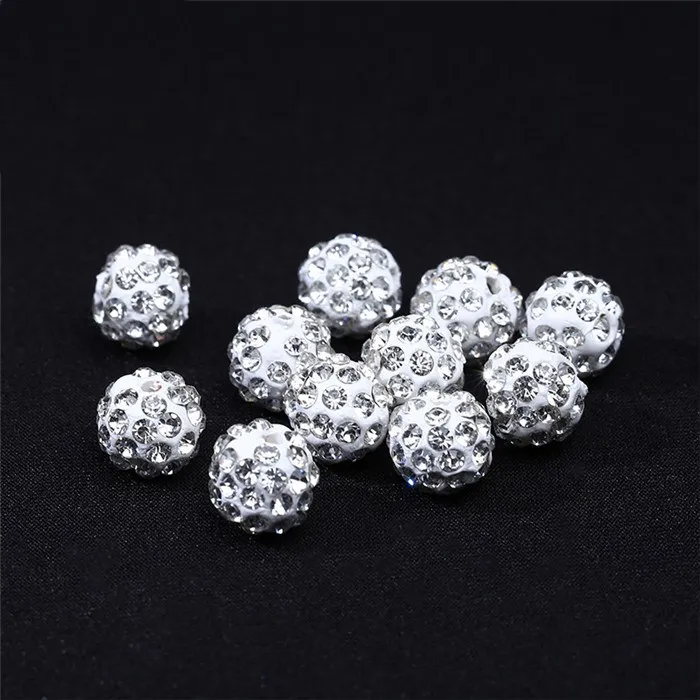 

50pcs 4/6/8/10/12/16/20/30mm Beads Pave Crystal Bead Disco Ball For DIY Bracelet Earrings Jewelry Findings