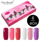 Гель-лак для ногтей Clou Beaute, 6 шт., УФ-светодиодный Блестящий лак для дизайна ногтей, розовый, красный, цвета слоновой кости, отмачиваемый Гель-лак, 8 мл, подарочная коробка
