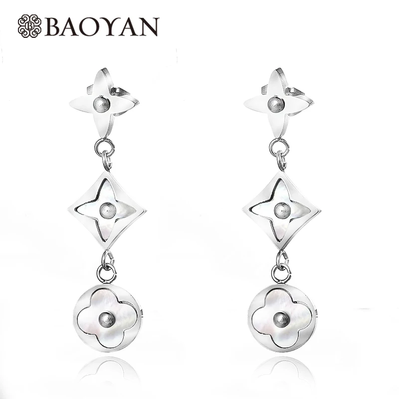 BAOYAN 316L ювелирные изделия из нержавеющей стали модные цветочные оболочки Золотые