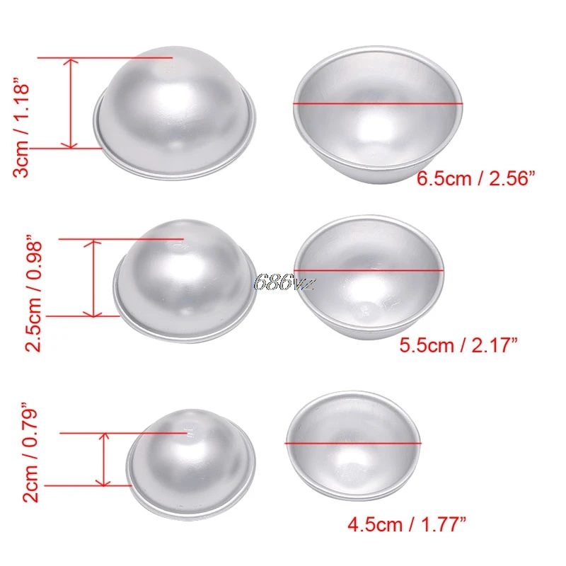 2 шт. шариковая алюминиевая полукруглая форма для ванны сферическая Бомба Форма