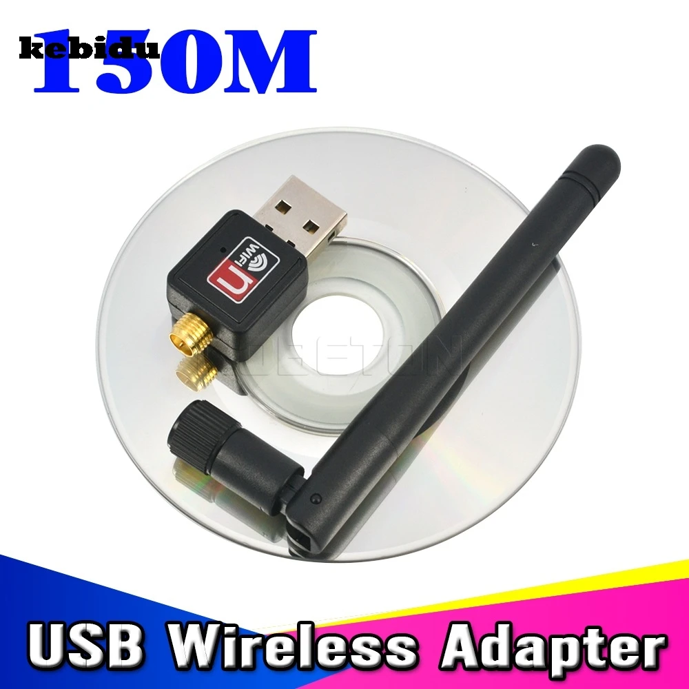 Беспроводная сетевая мини карта kebidu 150 Мбит/с USB Wi Fi адаптер LAN + антенна