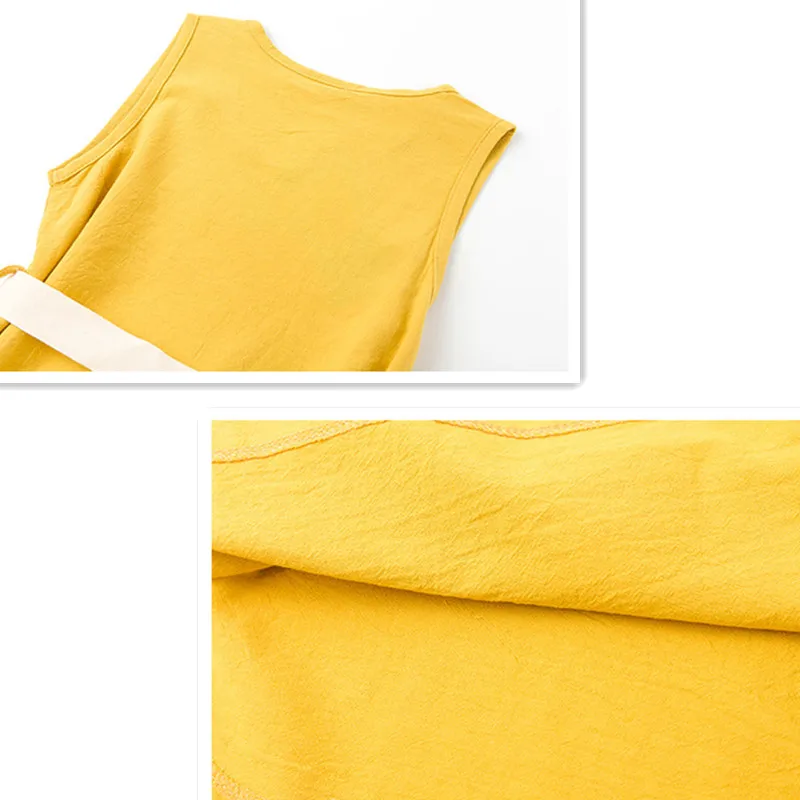 

summer dress for big girls 6-16 yrs kids teens cotton linen casual clothes loose sundress children fashion brief beach dresses