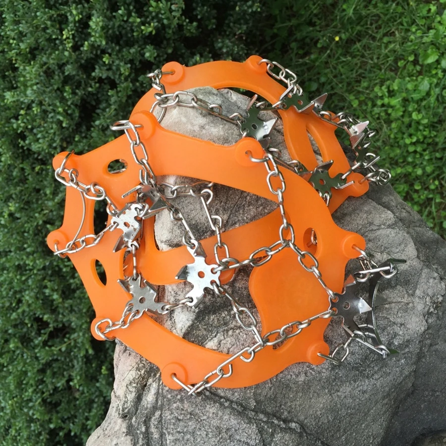 

YINGTOUMAN Manganese Steel 18-Teeth 2 Color Anti-Slip Ice Gripper Cleats Shoe Boot Grip Crampon Chain Spike Snow For Climbing