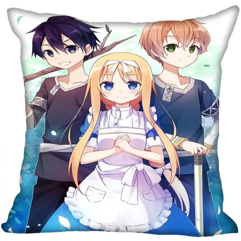 Наволочки на заказ в стиле аниме Sword Art Online, квадратная наволочка, Рождественская Наволочка на молнии, 40*40 см, 45*45 см(одна сторона - Цвет: Pillowcase 25