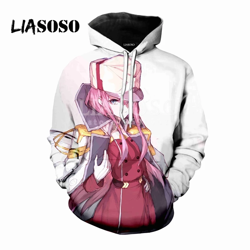 3 LIASOSO, новинка, аниме, сексуальная милая девушка, Zero Two, 3D принт, для женщин и мужчин, с капюшоном, толстовки, свитера, пуловер, Харадзюку, хип-хоп, X0552 - Цвет: 3