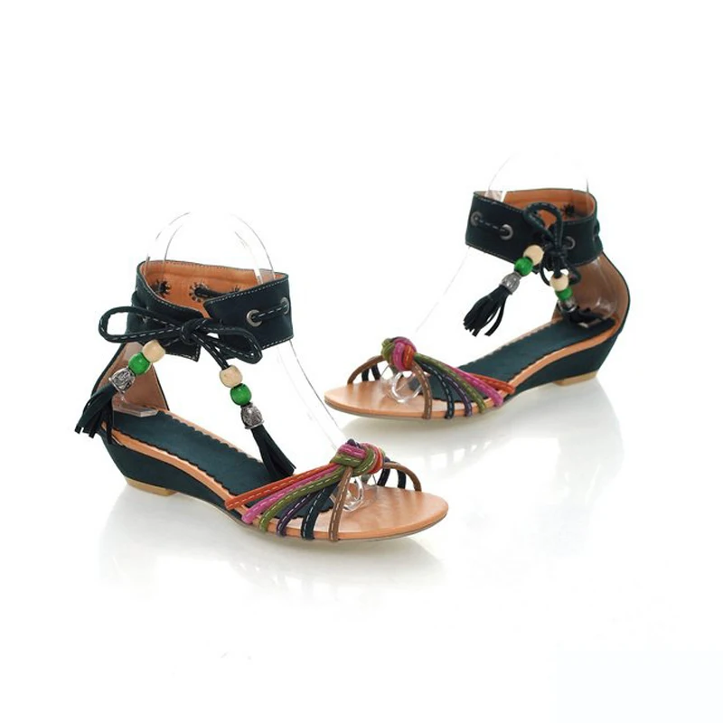 Летняя женская обувь модные обычные босоножки на танкетке chaussures femme